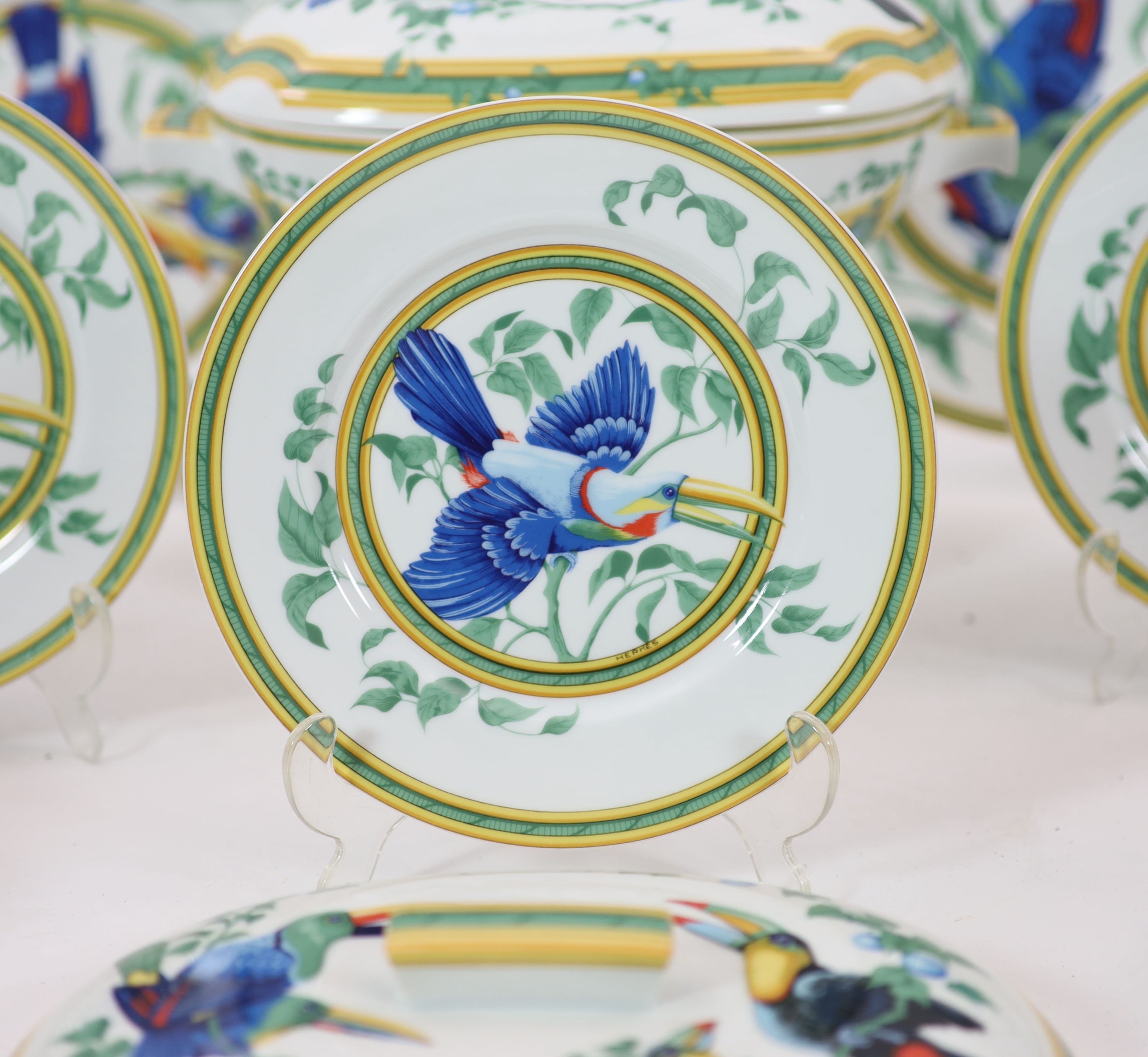 A Hermes, Paris ‘ Toucans’ part dinner service